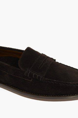 Suede DAN Penny Loafers With Leather Sole