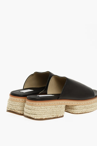 Leather Slides Heel 6 cm