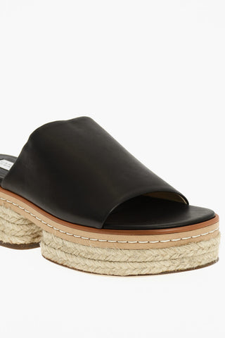 Leather Slides Heel 6 cm