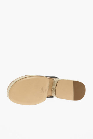 Leather Slides Heel 6 cm