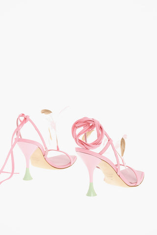 Slave Closure sandals KIMI Embelished With Feathers Heel 10 cm