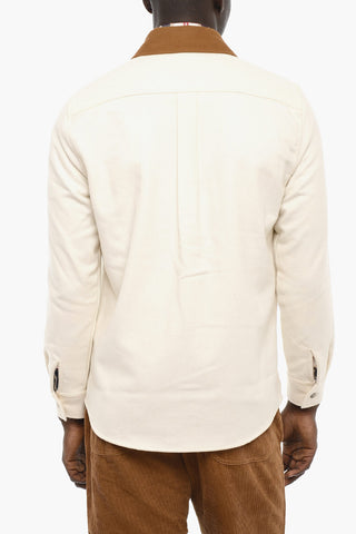 AIME' LEON DORE Wool Blend Overshirt with Double Breast Pocket