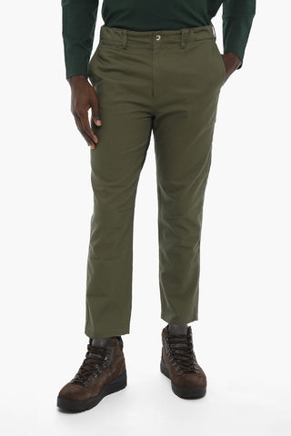 Cotton Twill Chino Pants with Golden Buttons