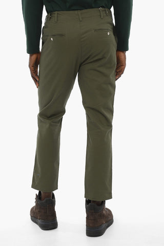 Cotton Twill Chino Pants with Golden Buttons