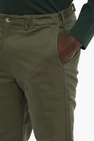 Cotton Twill Chino Pants with Golden Buttons
