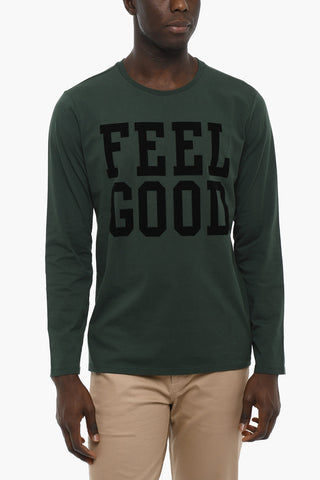 PENN-RICH Cotton FEELGOOD Crew-Neck T-shirt with Maxi Velevet Detail