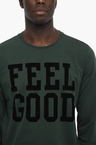 PENN-RICH Cotton FEELGOOD Crew-Neck T-shirt with Maxi Velevet Detail