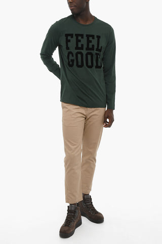 PENN-RICH Cotton FEELGOOD Crew-Neck T-shirt with Maxi Velevet Detail