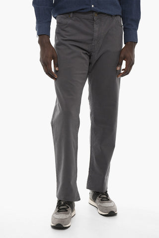 PENN-RICH Solid Color Stretch Cotton Pants with Belt Loops