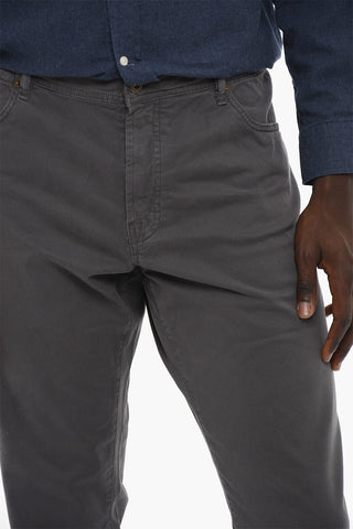 PENN-RICH Solid Color Stretch Cotton Pants with Belt Loops