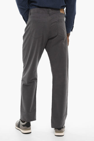 PENN-RICH Solid Color Stretch Cotton Pants with Belt Loops