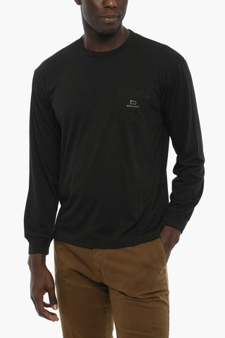 Long Sleeve Crew-neck T-Shirt with Breast Pocket