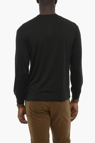 Long Sleeve Crew-neck T-Shirt with Breast Pocket