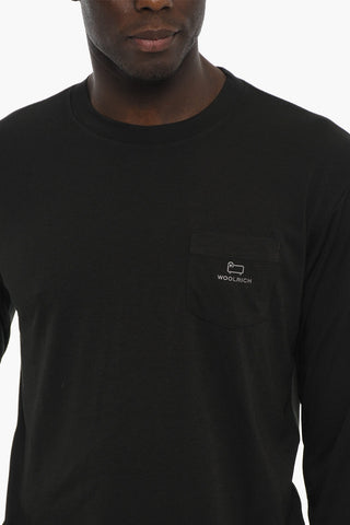 Long Sleeve Crew-neck T-Shirt with Breast Pocket