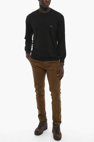 Long Sleeve Crew-neck T-Shirt with Breast Pocket