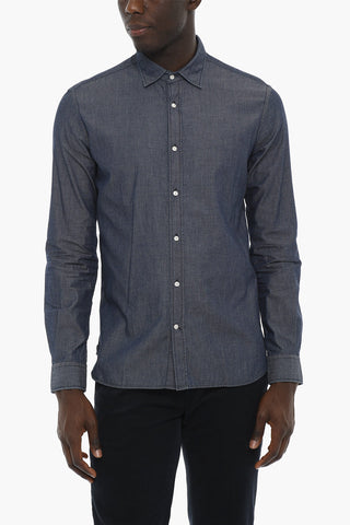 Pinstriped Lightweight Denim Shirt