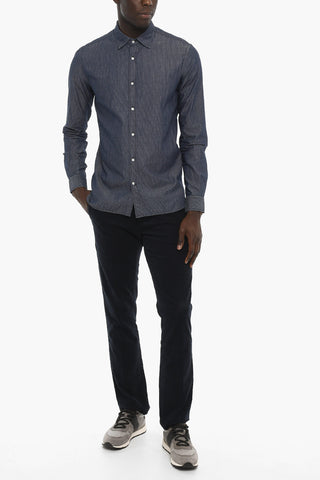 Pinstriped Lightweight Denim Shirt