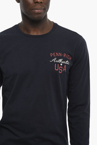 PENN-RICH Long Sleeve Crew-neck T-Shirt with Printed Logo