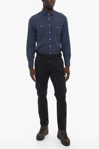 Stretch Cotton Chino Pants with Belt Loops