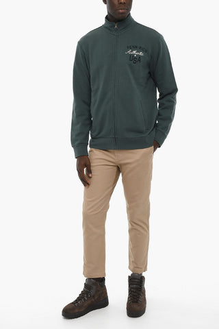PENN-RICH Fleeced-Cotton ATHLETIC Sweatshirt with Velour Embroidery