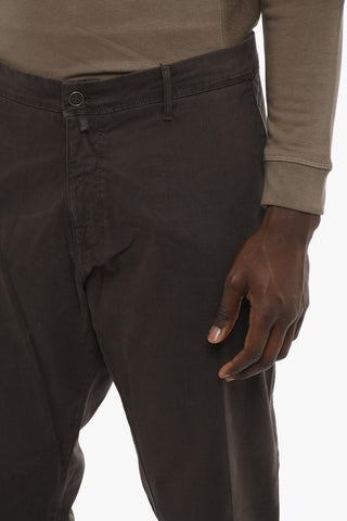 PENN-RICH Wave Motif Chino Pants with Belt Loops