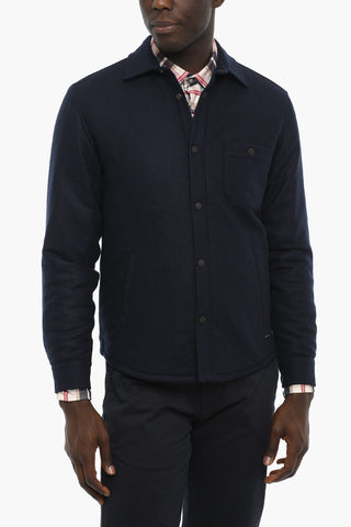 Padded Wool Blend Overshirt