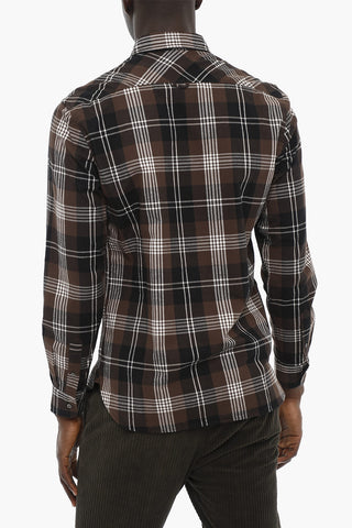 Cotton-Flannel Plaid Checked Shirt