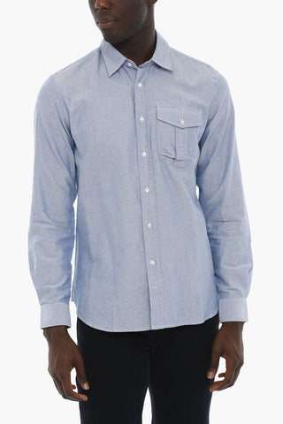 Cotton Spred Collar Shirtwith Breast Pocket