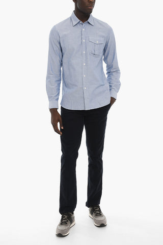 Cotton Spred Collar Shirtwith Breast Pocket