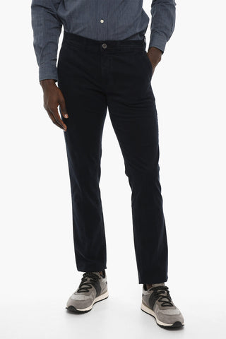 PENN-RICH Pantaloni Chino in Gabardina di Cotone con Passanti