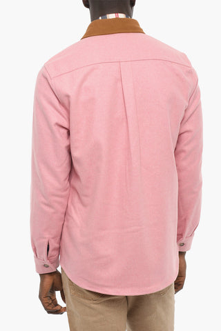 AIME' LEON DORE Wool Blend Overshirt with Double Breast Pocket