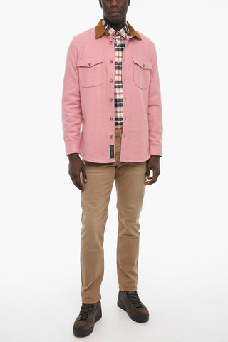 AIME' LEON DORE Wool Blend Overshirt with Double Breast Pocket