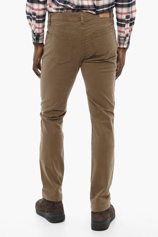 PENN-RICH Pantaloni in Cotone Stretch a Tinta Unita
