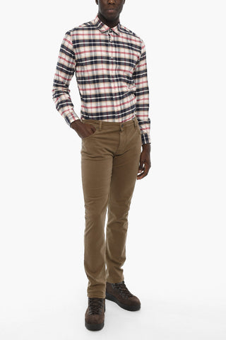PENN-RICH Pantaloni in Cotone Stretch a Tinta Unita