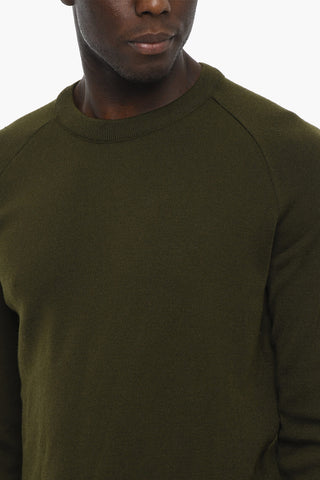 Solid Color Virgin Wool Crew-Neck Sweater
