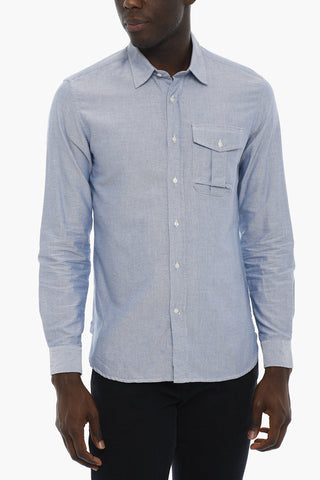 Cotton Spred Collar Shirtwith Breast Pocket