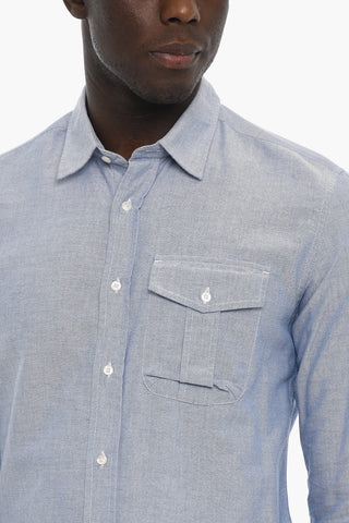 Cotton Spred Collar Shirtwith Breast Pocket