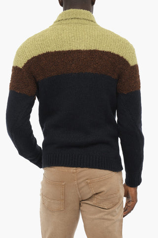 Bouclè Wool Blend V-neck Sweater