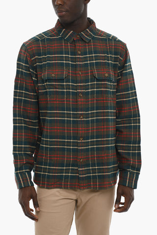 Plaid Motif Cotton Shirt with Double Breast Pocket