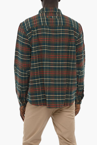 Plaid Motif Cotton Shirt with Double Breast Pocket