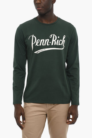 PENN-RICH Cotton Crew-Neck T-shirt with Contrasting Print