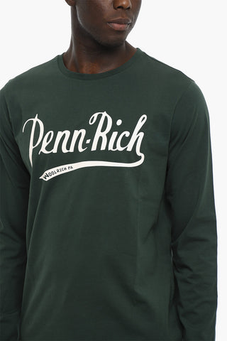 PENN-RICH Cotton Crew-Neck T-shirt with Contrasting Print