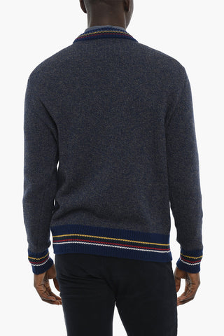 AIME' LEON DORE Melange Crew-Neck Sweater with Frontal Logo