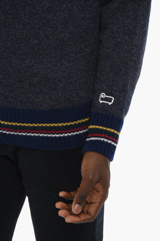 AIME' LEON DORE Melange Crew-Neck Sweater with Frontal Logo