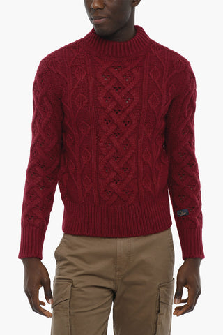 Solid Color Cable-Knit Sweater