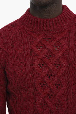 Solid Color Cable-Knit Sweater