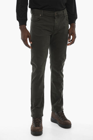 PENN-RICH Pantaloni in Cotone Stretch a Tinta Unita