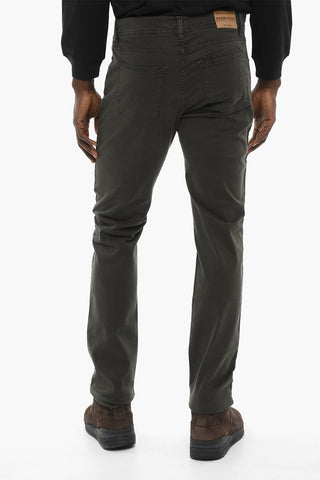 PENN-RICH Pantaloni in Cotone Stretch a Tinta Unita