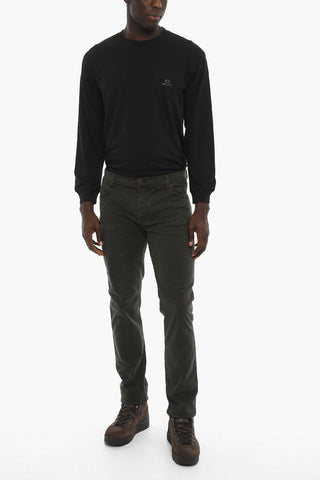 PENN-RICH Pantaloni in Cotone Stretch a Tinta Unita