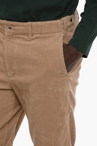 Corduroy 4 Pockets Pants with Golden Buttons